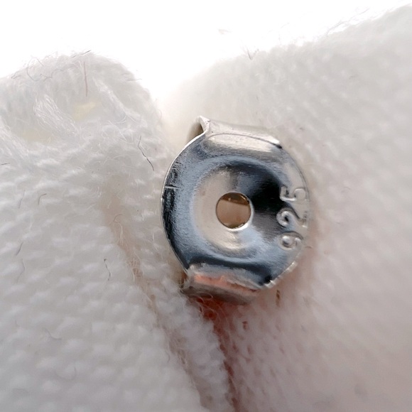 .925 Sterling Silver Marquis Blue Topaz Cz Earrings - Picture 12 of 12